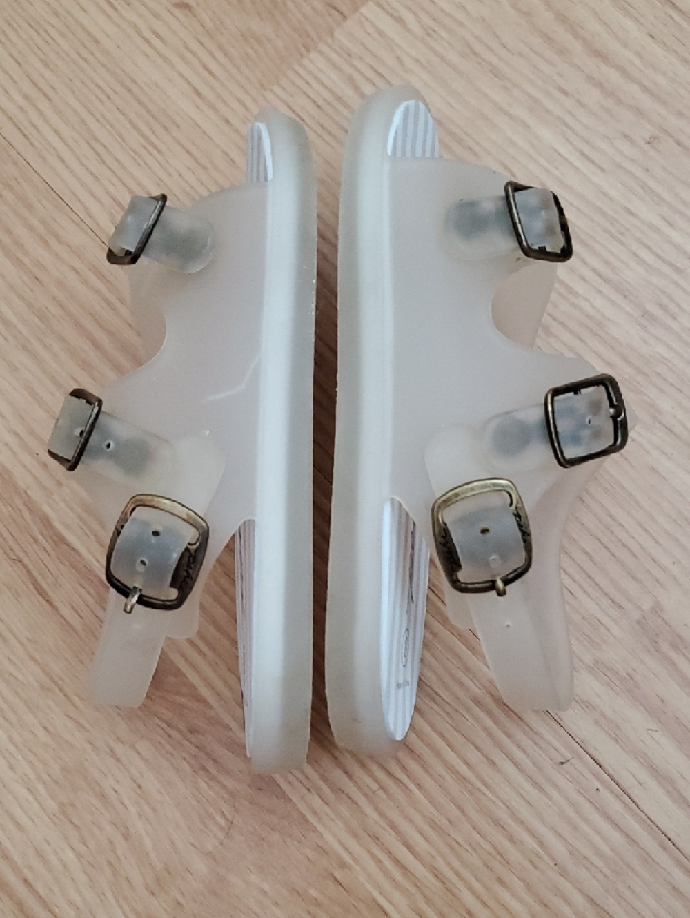 Pehr Kids Translucent White Jelly Buckle Sandals Unisex Size 8 - Picture 11 of 14